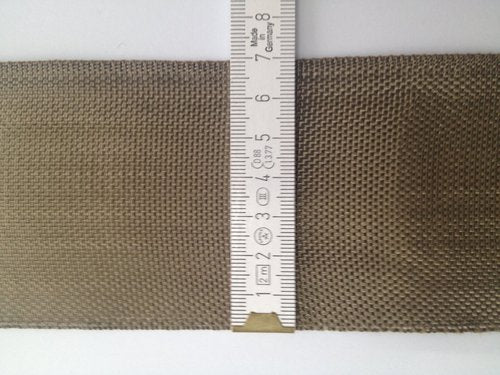 Basaltfaser Band 70 mm, 0,21 mm, 26 g/m, eine Kante aus braunem PP-Garn
